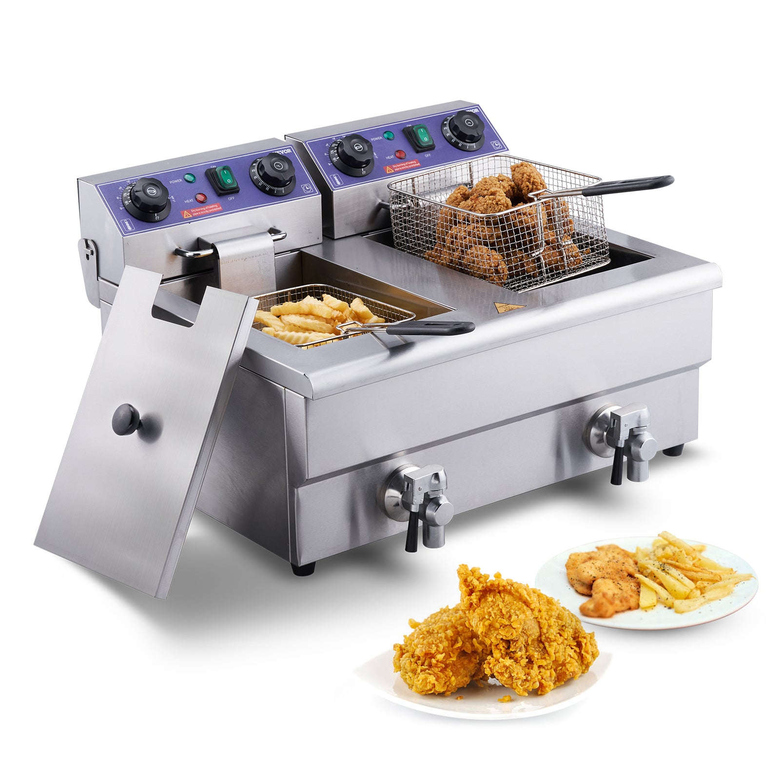SucceBuy 12L Commercial Electric Deep Fryer with Dual Tanks-not timer no filter / Dual Tanks / EU|GERMANY