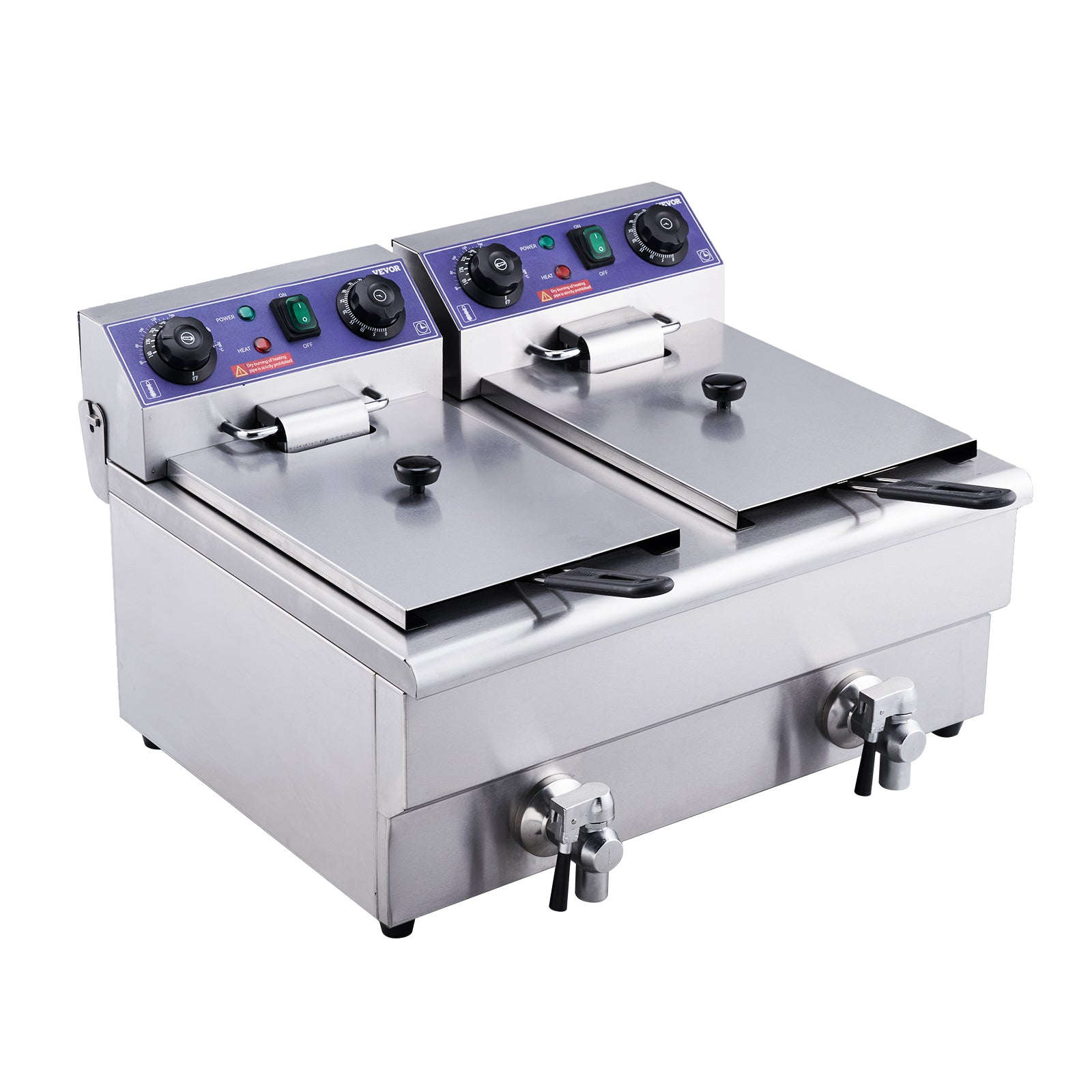 SucceBuy 12L Commercial Electric Deep Fryer with Dual Tanks-not timer no filter / Dual Tanks / EU|GERMANY