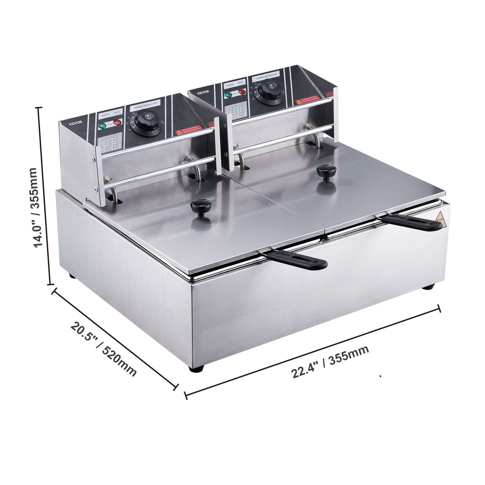 SucceBuy 12L Commercial Electric Deep Fryer with Dual Tanks-not timer no filter / Dual Tanks / EU|GERMANY
