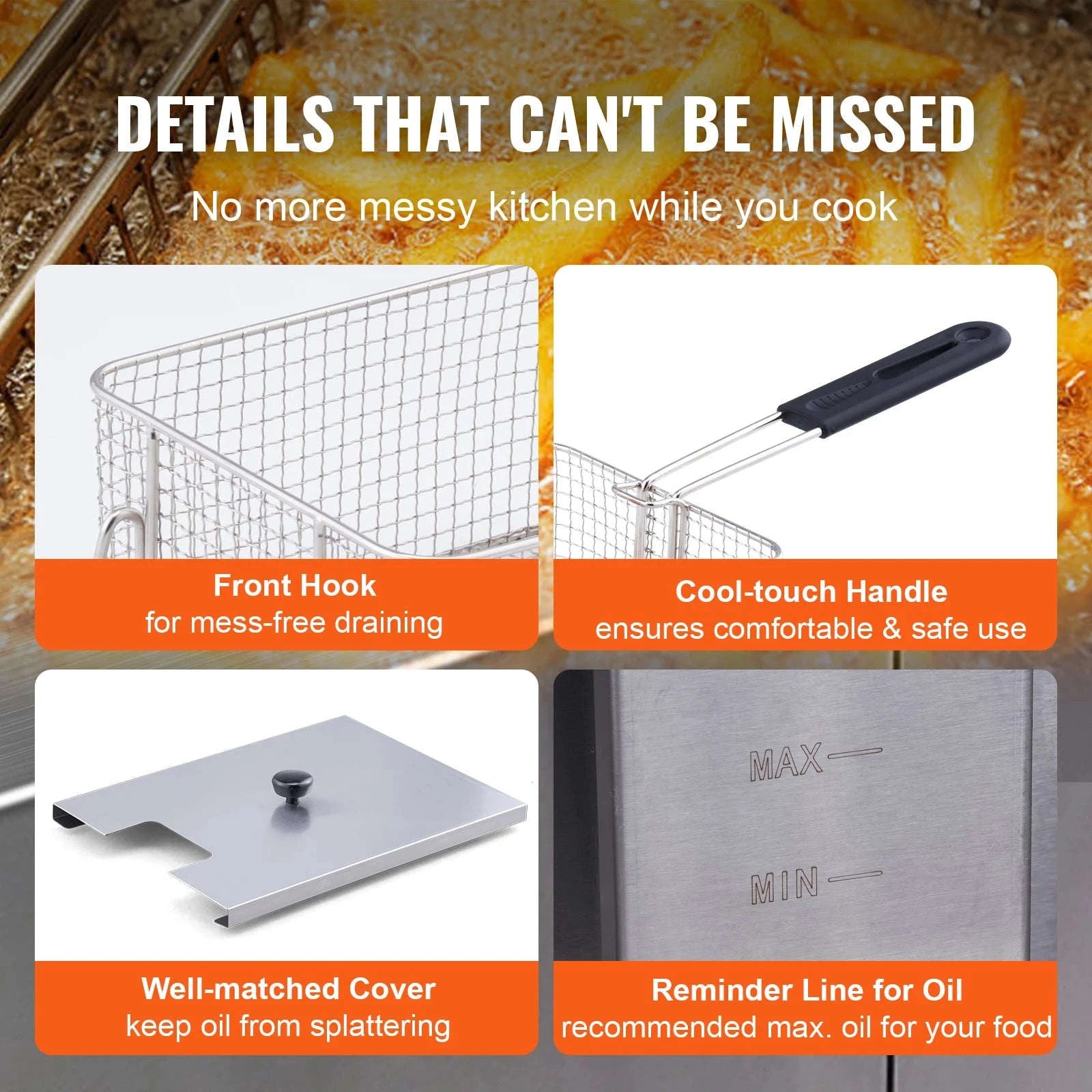 SucceBuy 12L Commercial Electric Deep Fryer with Dual Tanks-not timer no filter / Dual Tanks / EU|GERMANY