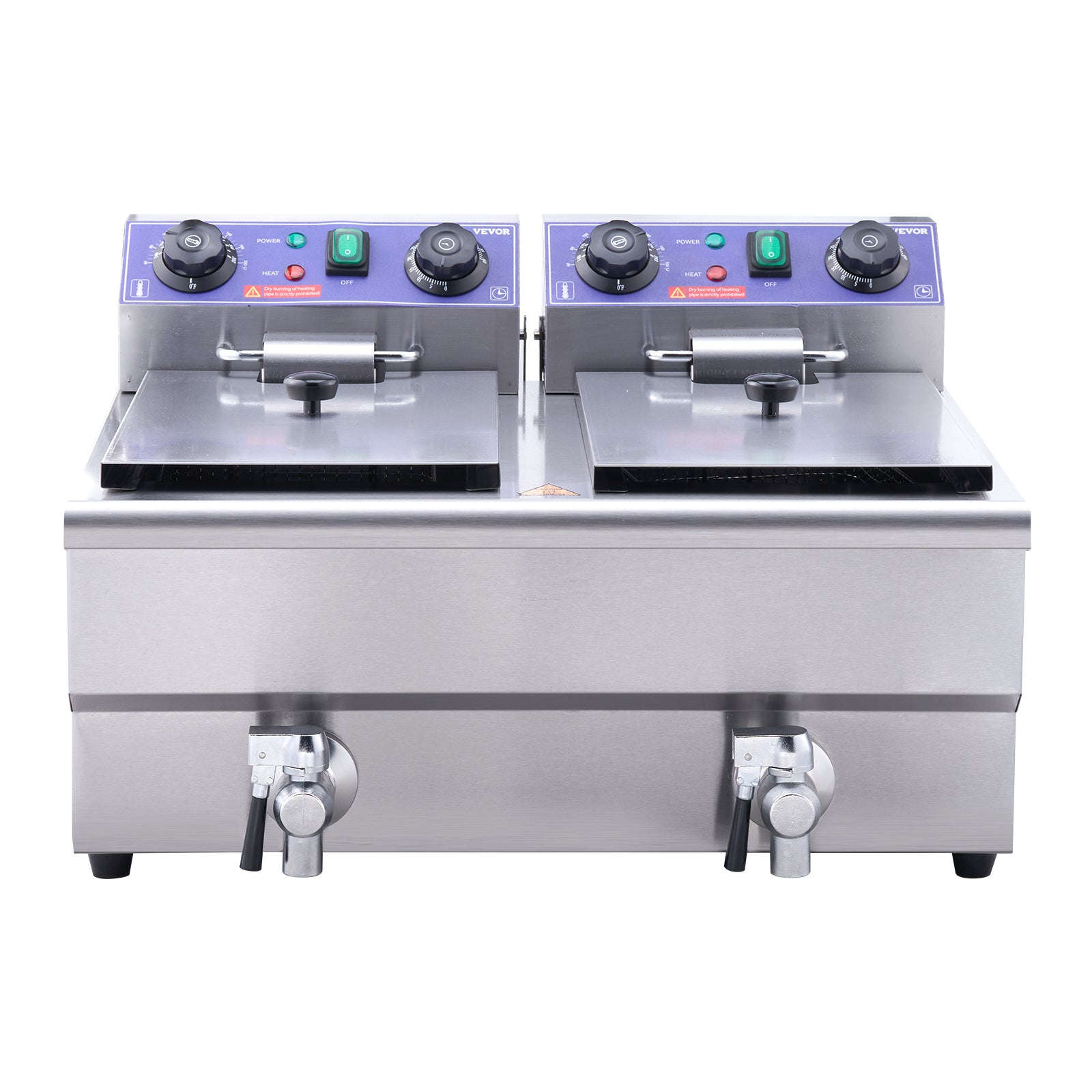 SucceBuy 12L Commercial Electric Deep Fryer with Dual Tanks-not timer no filter / Dual Tanks / EU|GERMANY