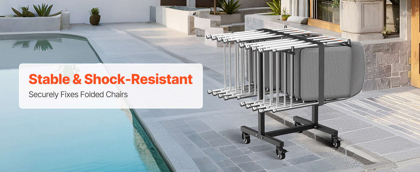 SucceBuy 200 LBS Folding Chair Rack T-shape Metal Chair StorageCart with Rubber Wheels Chair Holder Dolly for Hotel 14 Chairs-T-shape / CZECH REPUBLIC
