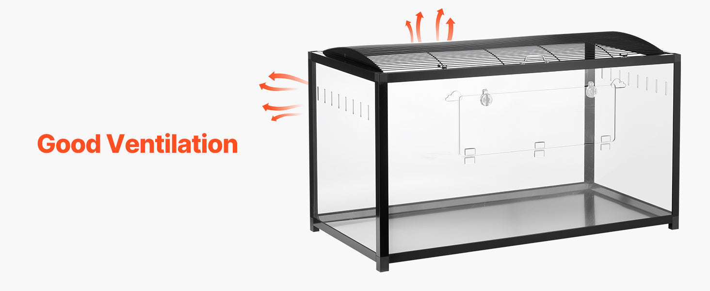 SucceBuy 37.8 x 18.5 x 21.7 inch Hamster Cage 360° Viewing Transparent Hamster Habitats with Front Door for Rats, Guinea Pigs-35-40inch / United States
