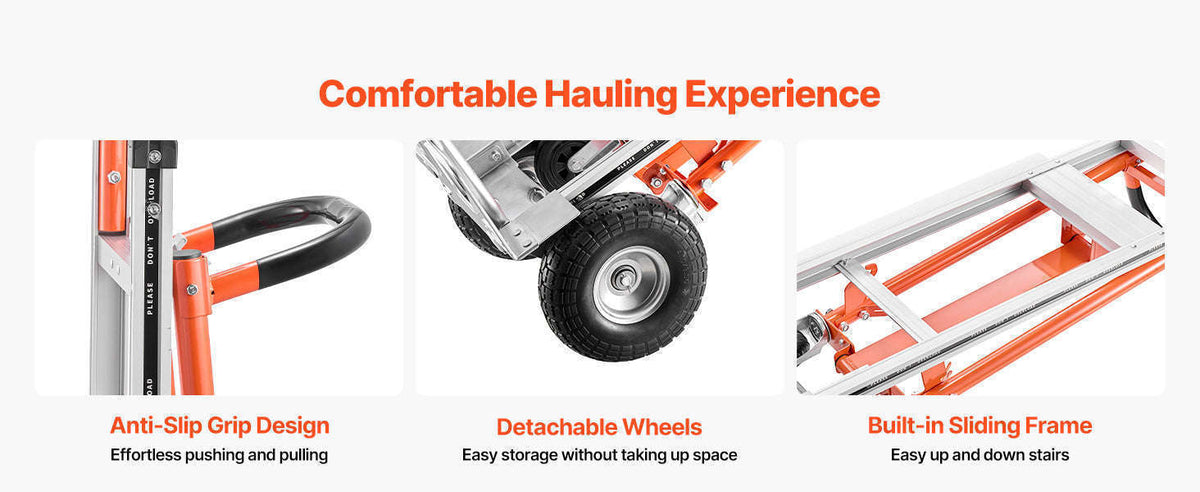 SucceBuy 4 in 1 Hand Truck 1000 lbs Load Capacity for 4-Wheel Mode Aluminum Alloy Portable Trolley Dolly for Moving Home Office-1000 lbs / Poland
