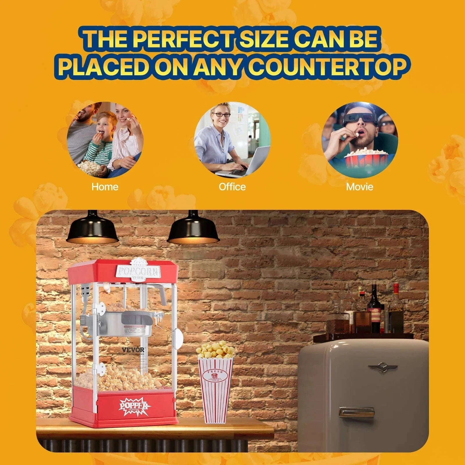 SucceBuy 4Oz Popcorn Maker Commercial Popcorn Machine Countertop Popcorn Maker Includes Tabletop Popcorn Maker 1.5 Gal per Batch-4 Oz Red / Germany