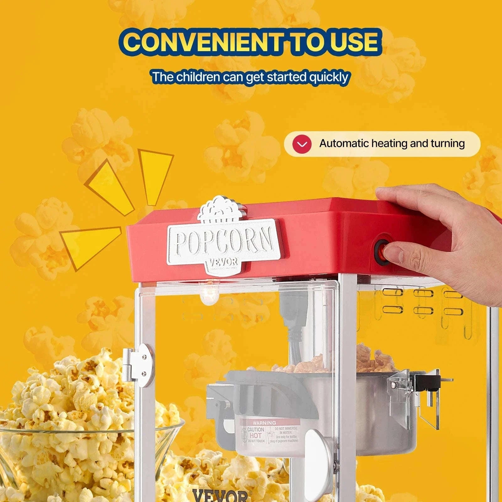 SucceBuy 4Oz Popcorn Maker Commercial Popcorn Machine Countertop Popcorn Maker Includes Tabletop Popcorn Maker 1.5 Gal per Batch-4 Oz Red / Germany