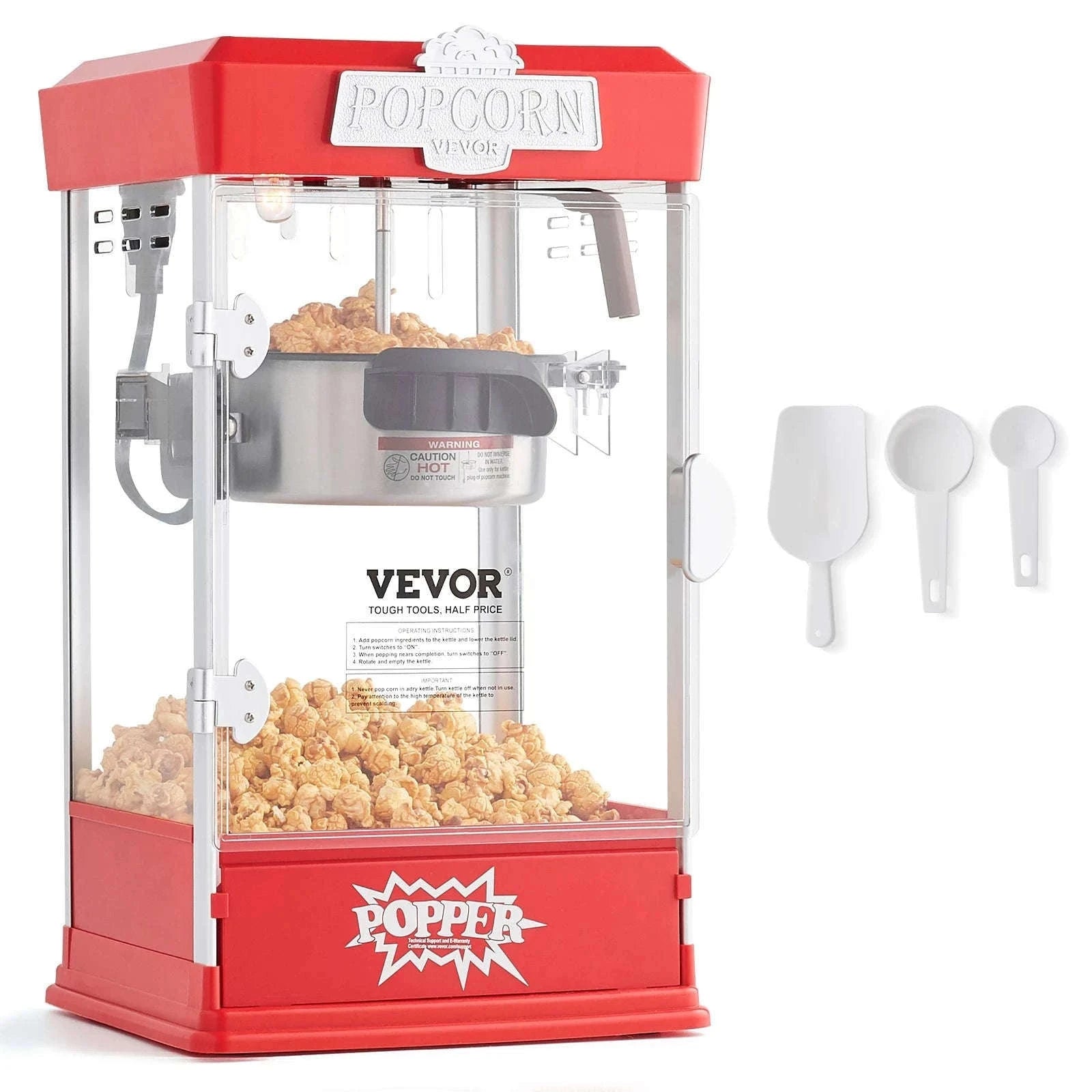 SucceBuy 4Oz Popcorn Maker Commercial Popcorn Machine Countertop Popcorn Maker Includes Tabletop Popcorn Maker 1.5 Gal per Batch-4 Oz Red / Germany