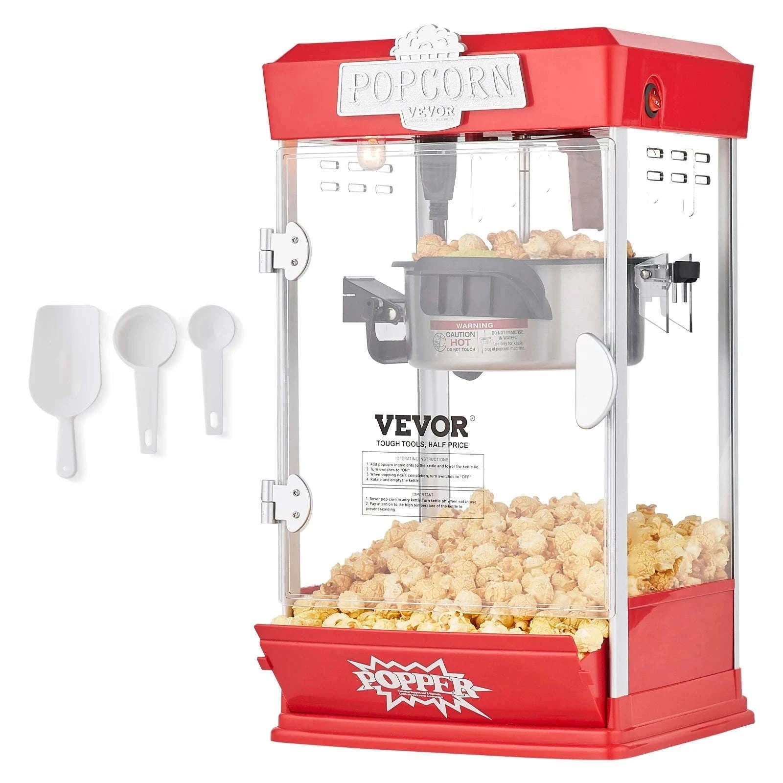 SucceBuy 4Oz Popcorn Maker Commercial Popcorn Machine Countertop Popcorn Maker Includes Tabletop Popcorn Maker 1.5 Gal per Batch-4 Oz Red / Germany