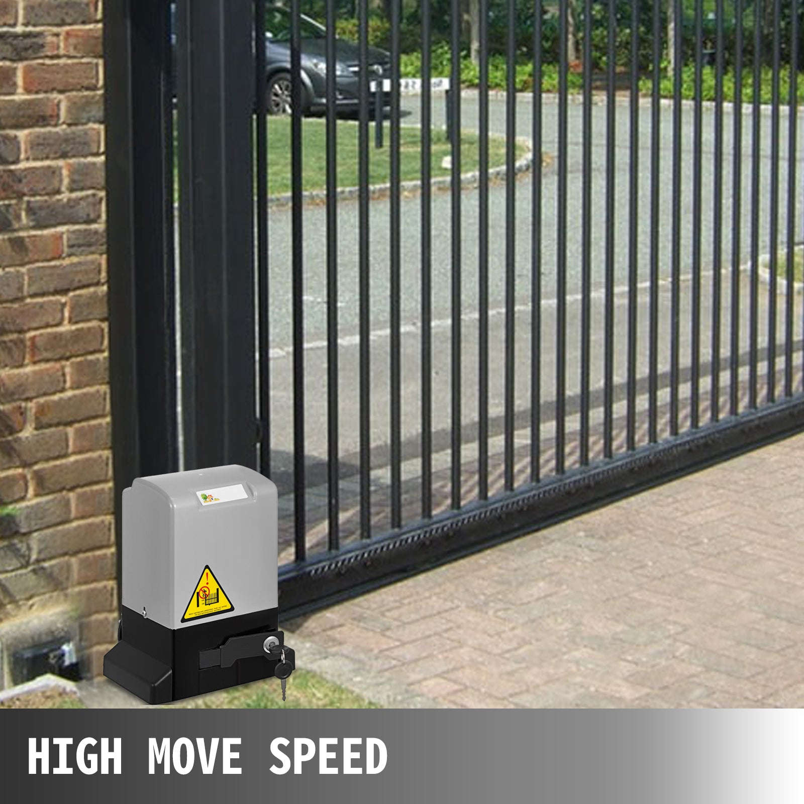 SucceBuy Automatic Sliding Gate Opener 1300lbs Electric Gate Operator-Dark Grey / GERMANY