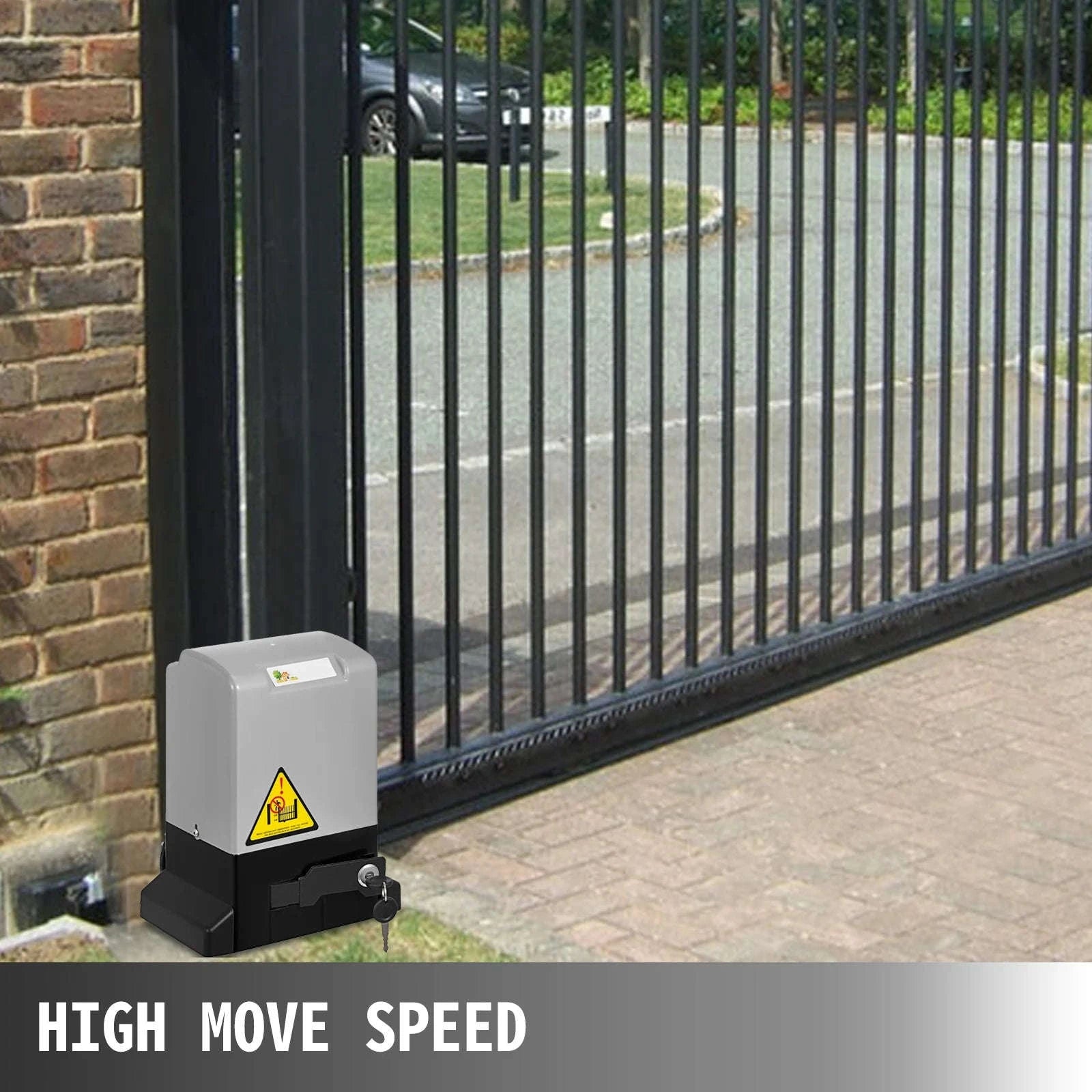 SucceBuy Automatic Sliding Gate Opener 1300lbs Electric Gate Operator-Dark Grey / GERMANY
