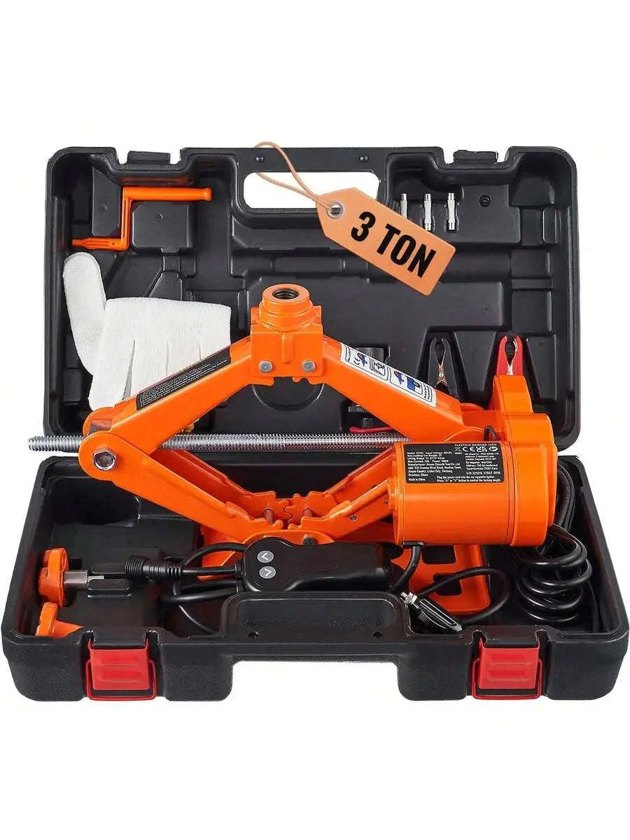 SucceBuy Electric Car Jack 3T Scissor Jack With Electric Impact Wrench 12V Portable Car Jack Lifting For SUV Truck Tire Change-3TJackNOWrench / United States