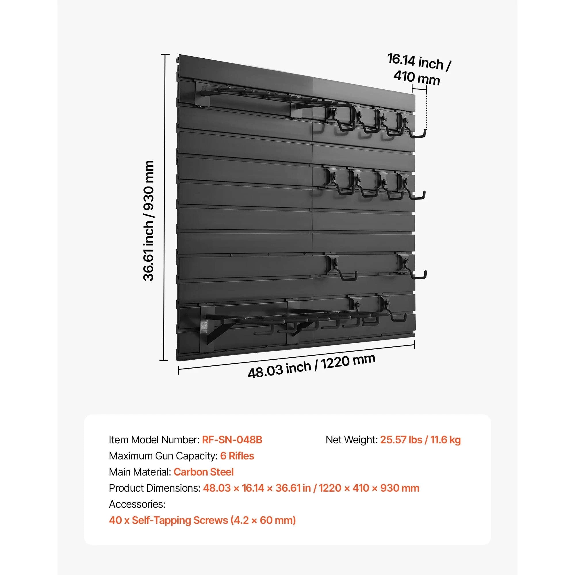 SucceBuy Gun Rack Wall Mount Steel Tactical Rifle Carbine Shotgun Storage Rack Modular Firearms Wall Gear Accessories Organizer-2 Rifles / United States