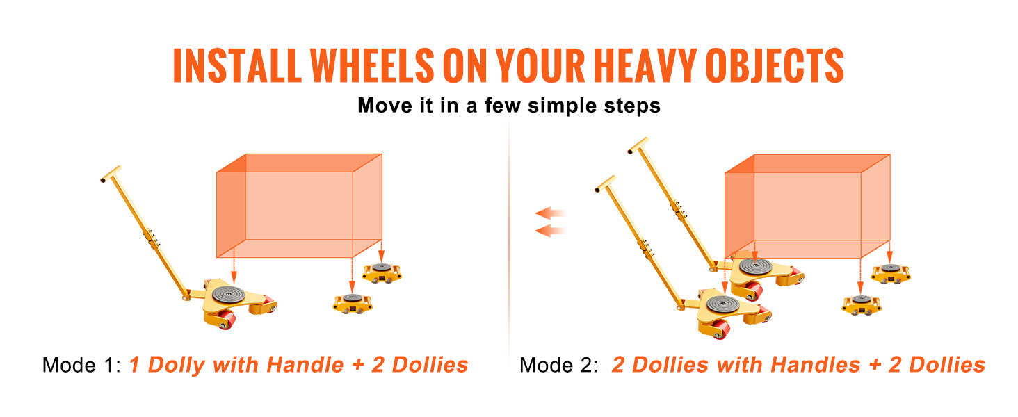 SucceBuy Machinery Skate Dolly Industrial Heavy Duty Mover with Handle 360° Swivel Wheels Non-Slip Cap for Warehouse Workshop-A 1pc / CZECH REPUBLIC