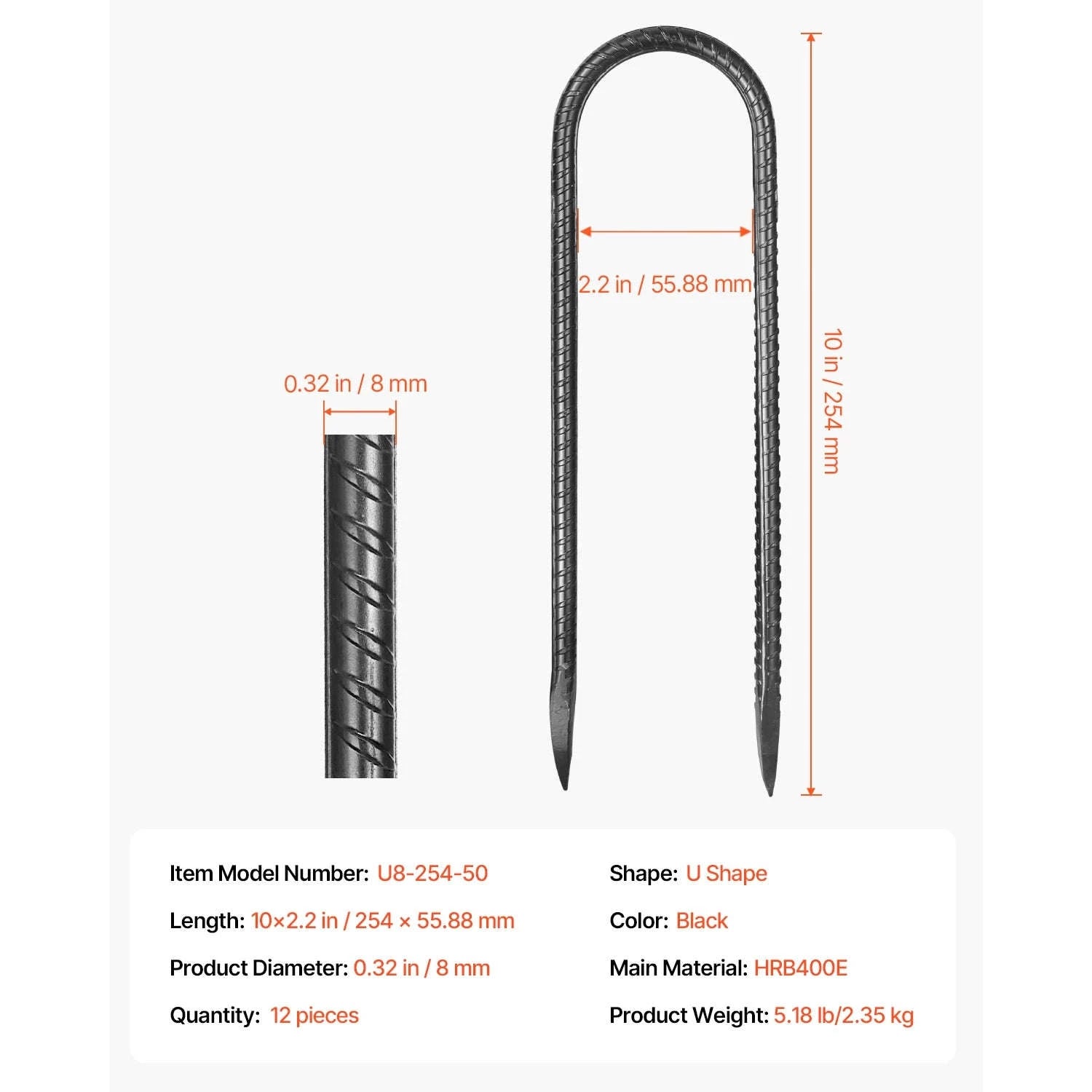 SucceBuy Rebar Stakes Galvanized Steel Ground Anchors with Chisel Point End & Rust-Resistant Coating for Gardening Support Fence-I 16in 16pcs / United States