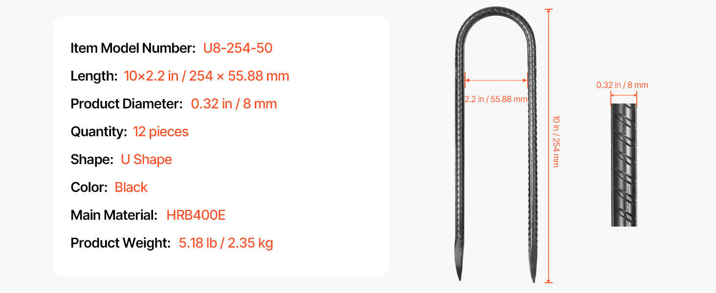 SucceBuy Rebar Stakes Galvanized Steel Ground Anchors with Chisel Point End & Rust-Resistant Coating for Gardening Support Fence-I 16in 16pcs / United States