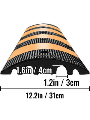 SucceBuy Rubber Speed Bump 2 Channel Speed Bump Hump 72.8x12.2x2.2 Garage Cable Ramp for Asphalt Concrete Gravel Driveway-6 FT-1 PCs / Poland