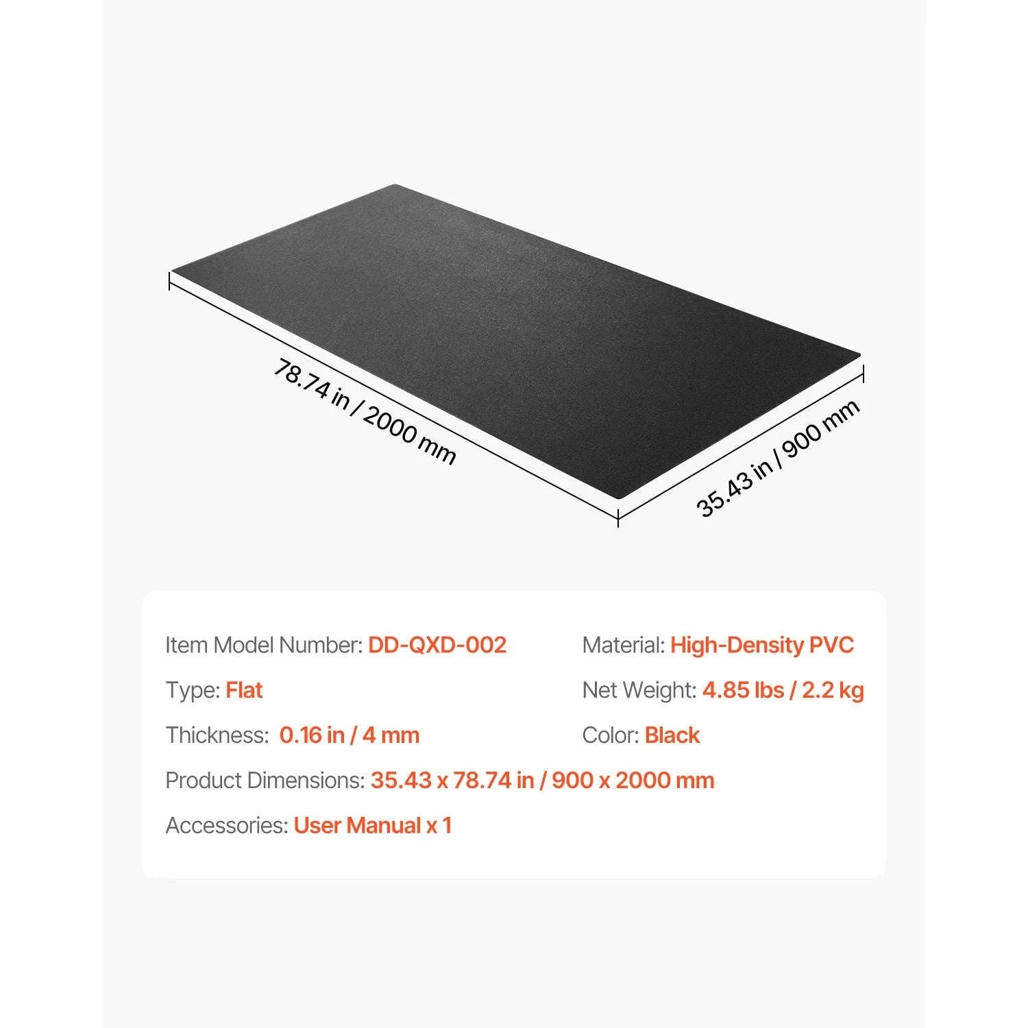 SucceBuy Treadmill Mat for Carpet Floor 0.16/0.24 in Thickness High Density PVC Waterproof Non-slip Mat for Elliptical Home Gym-23.62x51.18in 0.16in / United States