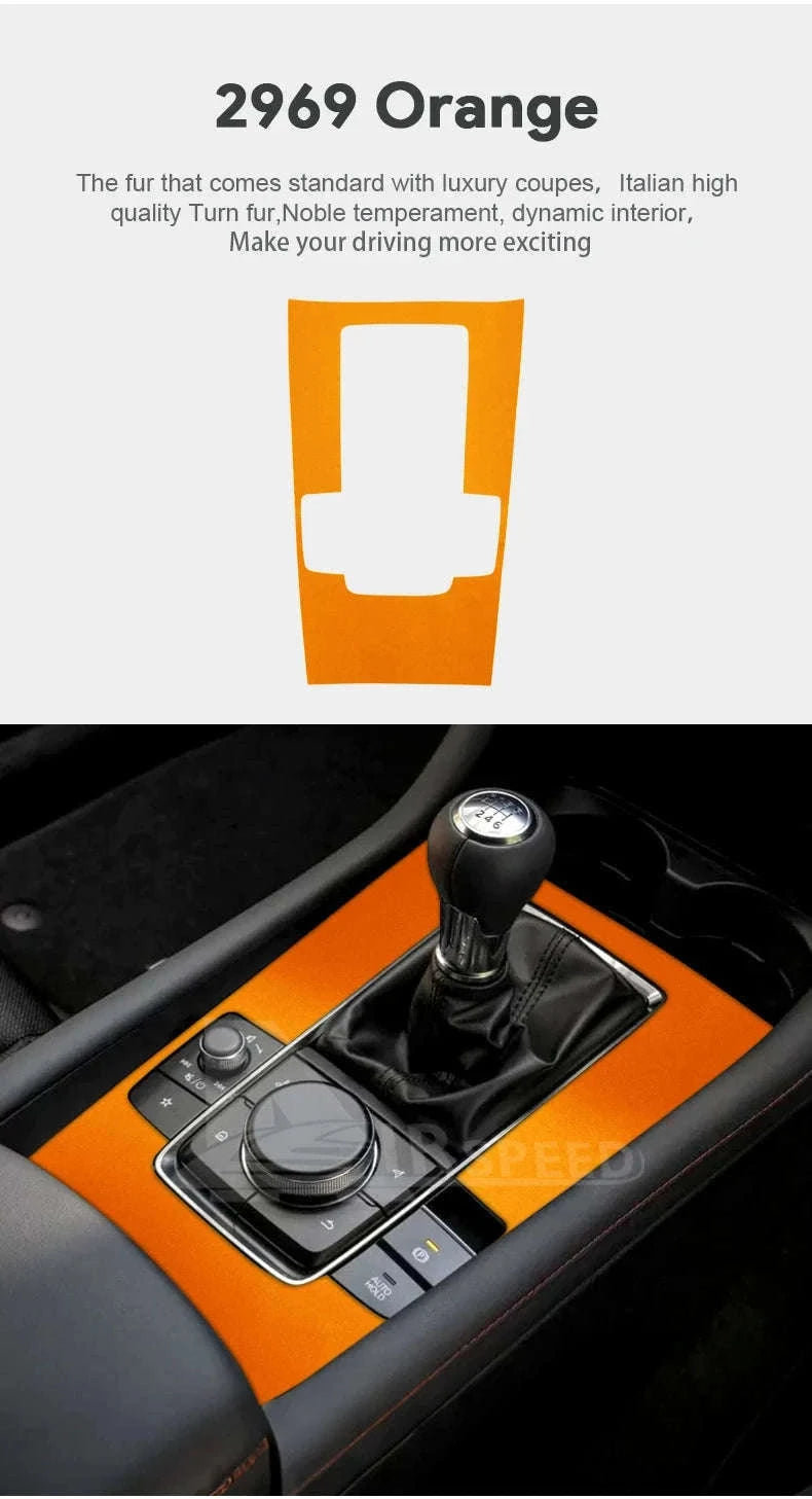 Suede Gear Shift Panel Sticker for Mazda 3 Axela 2019-2025-Black LHD RHD / Germany