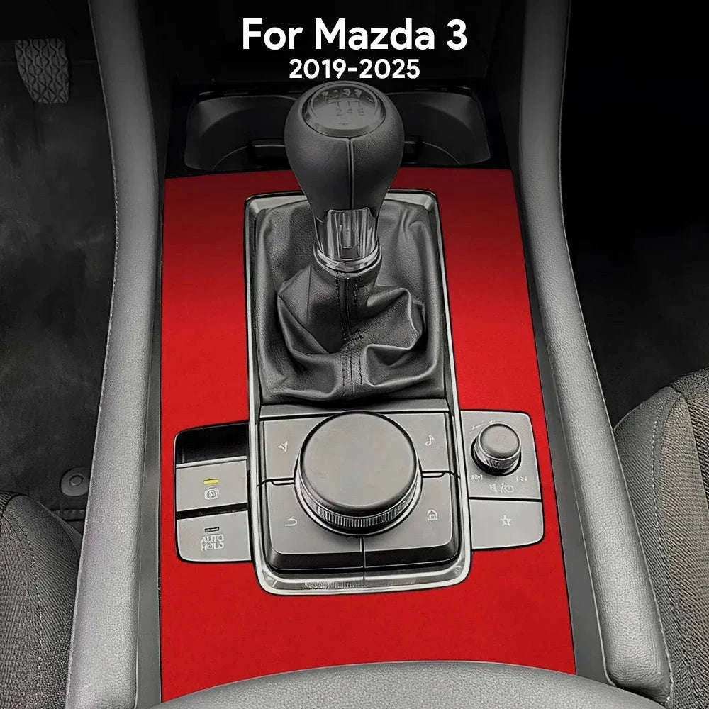 Suede Gear Shift Panel Sticker for Mazda 3 Axela 2019-2025-Black LHD RHD / Germany