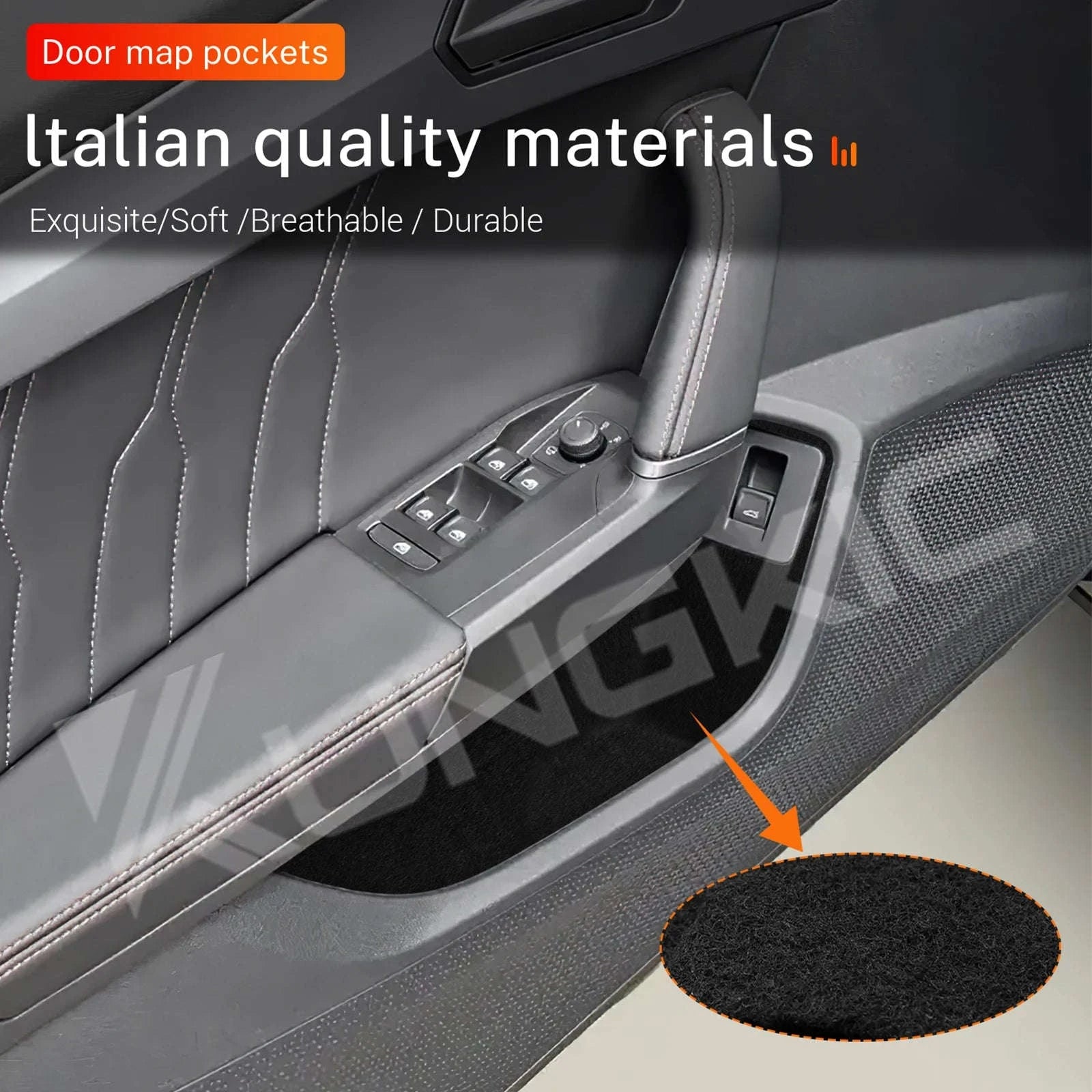 Suede/Polyester Interior Trim Sticker for Seat Leon and Cupra-1Set / Germany
