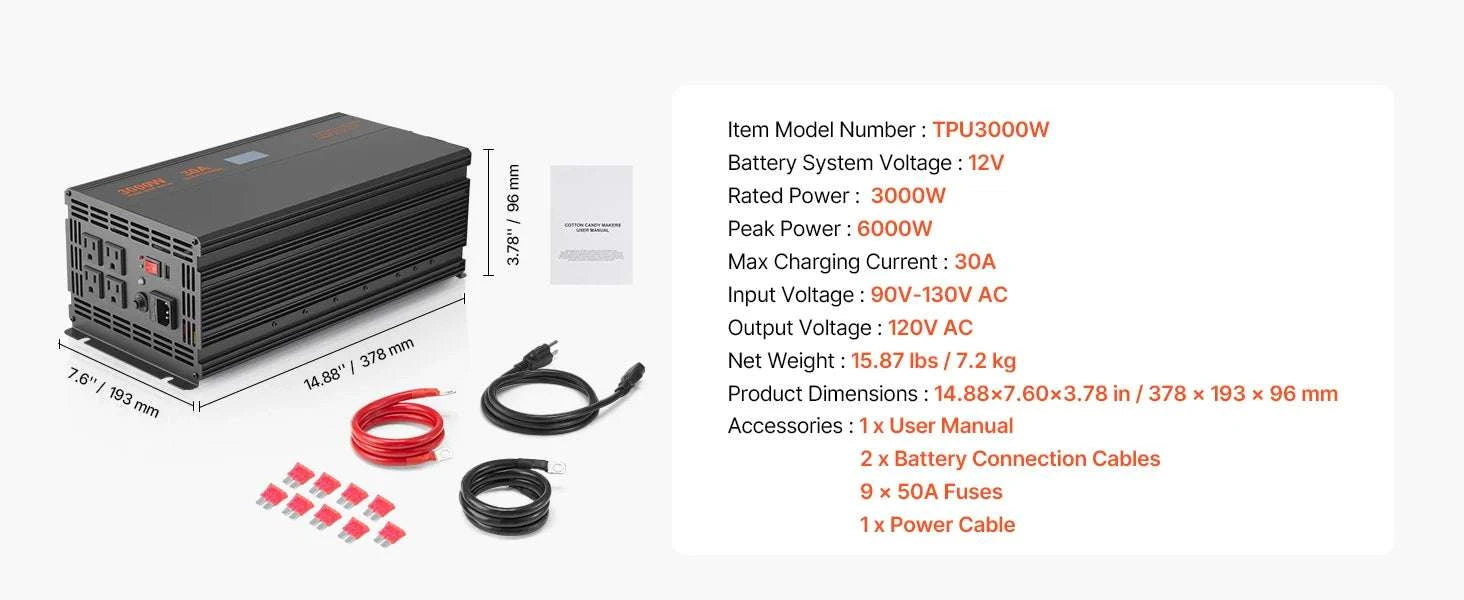 Sump Pump Battery Backup System 1500W / 3000W Auto Switch-3000W / United States