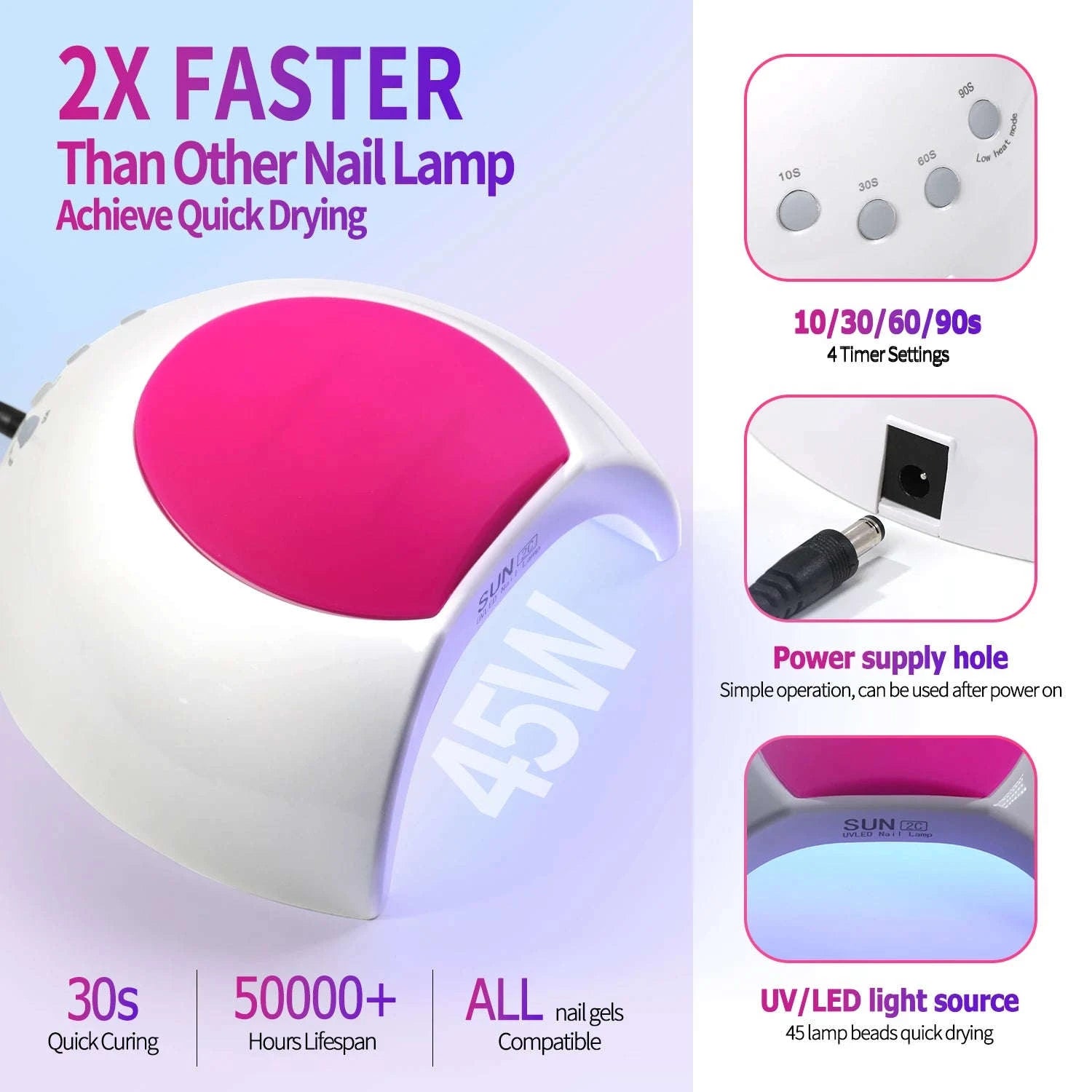 Sun2C Nail Lamp 48W Gel Polish Dryer-SUN 2C / EU