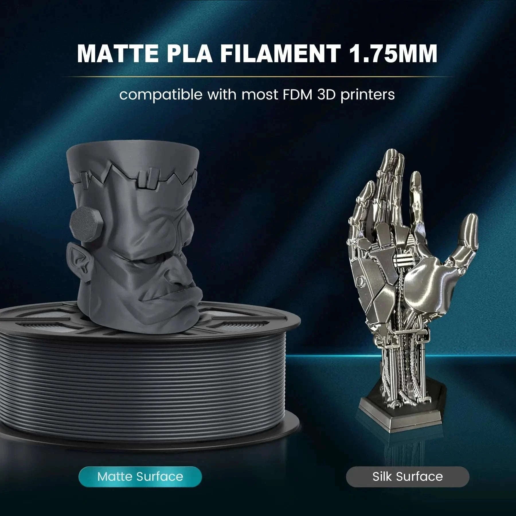 SUNLU PLAmatte 1.75mm 3D Filament for Clean, Matte Prints-5 Blue / GERMANY