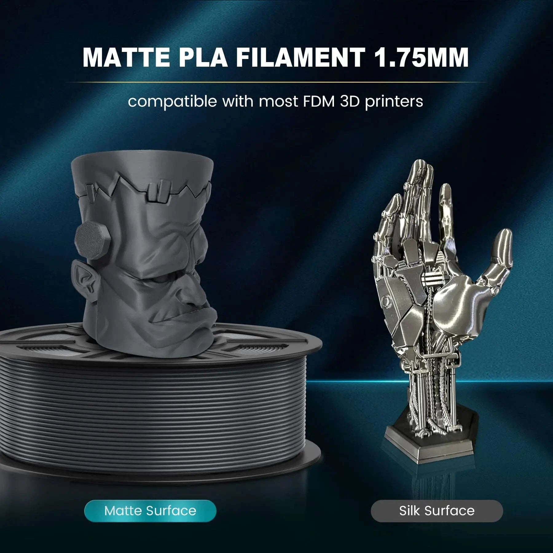 SUNLU PLAmatte 1.75mm 3D Filament – Matte Finish & Precision Printing-5 Red / GERMANY