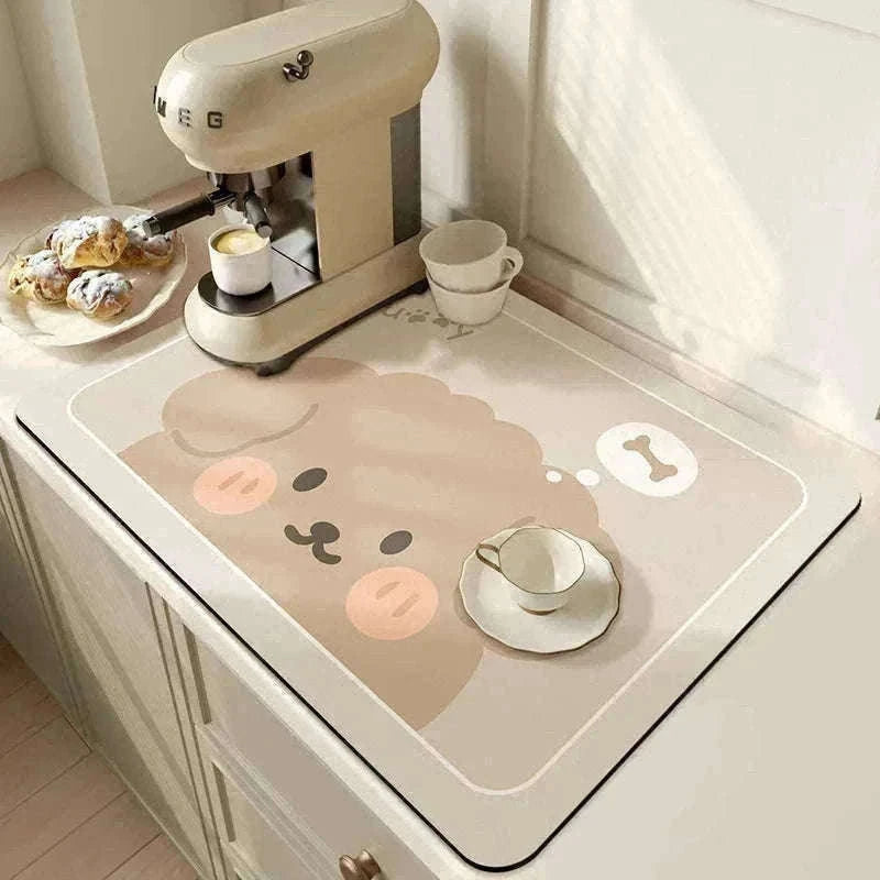 Super Absorbent Diatom Mud Drying Mat for Cleaner Countertops-Summer Monsoon / 60x50cm