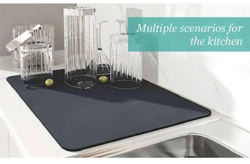 Super Absorbent Diatom Mud Drying Mat for Cleaner Countertops-Summer Monsoon / 60x50cm