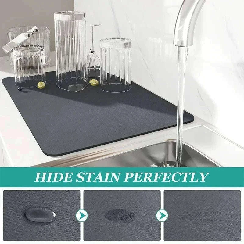 Super Absorbent Diatom Mud Drying Mat for Cleaner Countertops-Summer Monsoon / 60x50cm