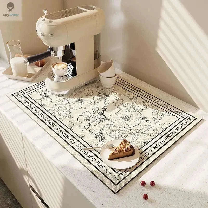 Super Absorbent Kitchen Drying Mat with Non-Slip Moisture Control-black-2PCS / 20X30CM