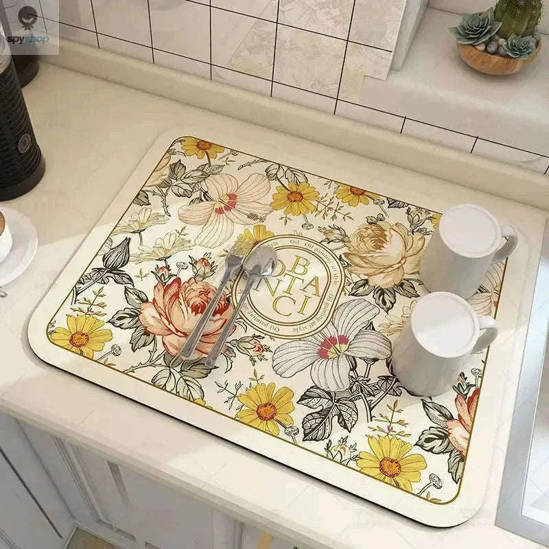 Super Absorbent Kitchen Drying Mat with Non-Slip Moisture Control-black-2PCS / 20X30CM