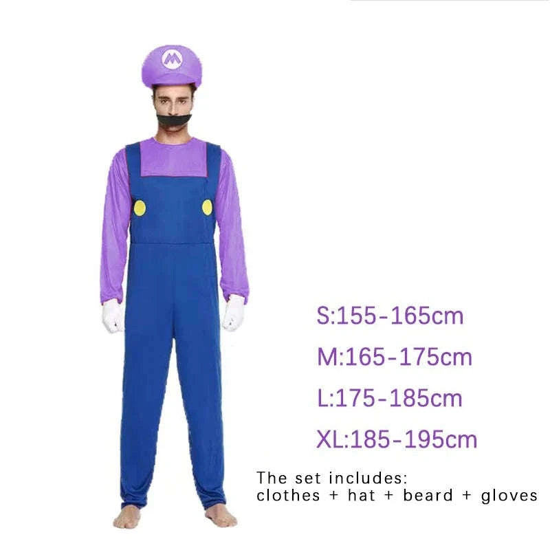 Super Mario Luigi Costume Set for Adults-Woman Green Suit / L