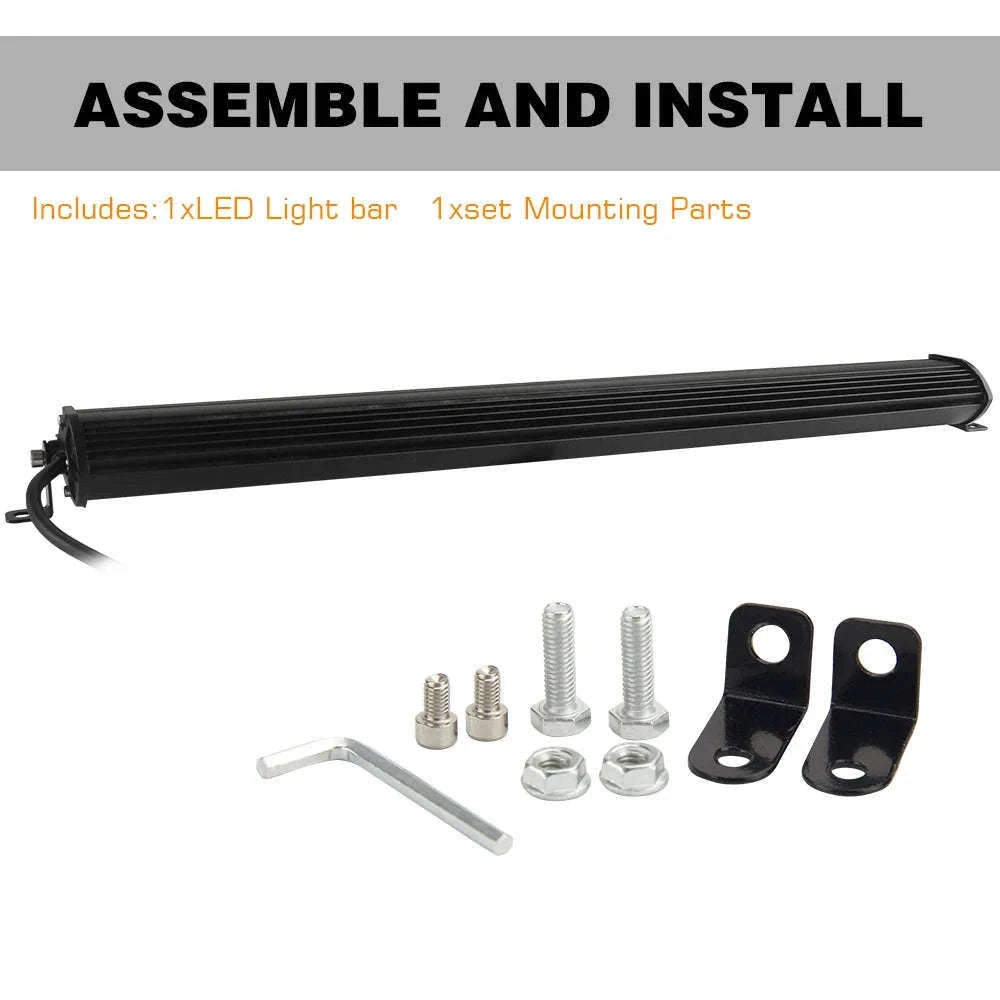 Super Slim Dual Row LED Light Bar Combo Beam 12V 24V-12D 7 inch 60W