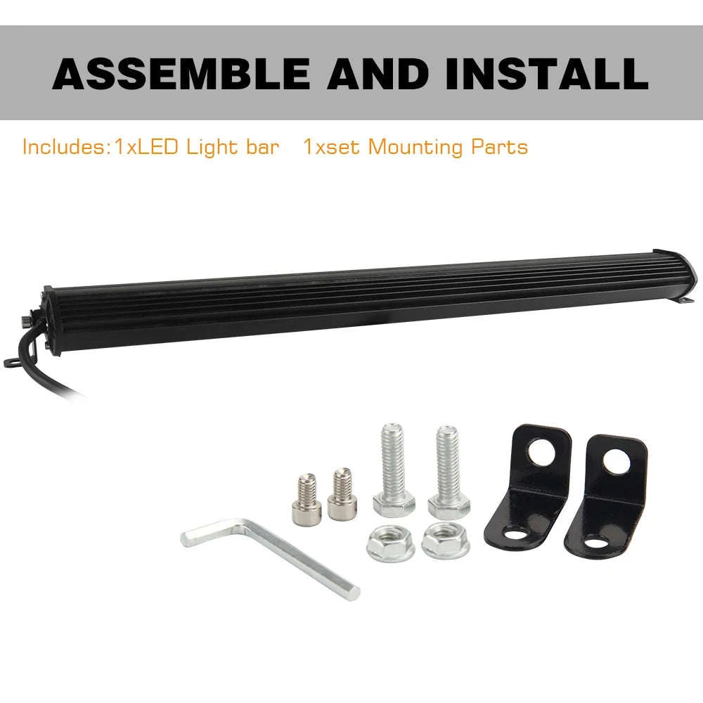 Super Slim Dual Row LED Light Bar Combo Beam 12V 24V-12D 7 inch 60W