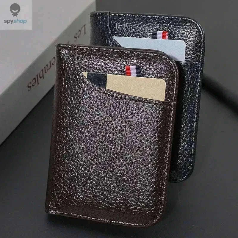 Super Slim PU Leather Card Wallet for Everyday Carry-black