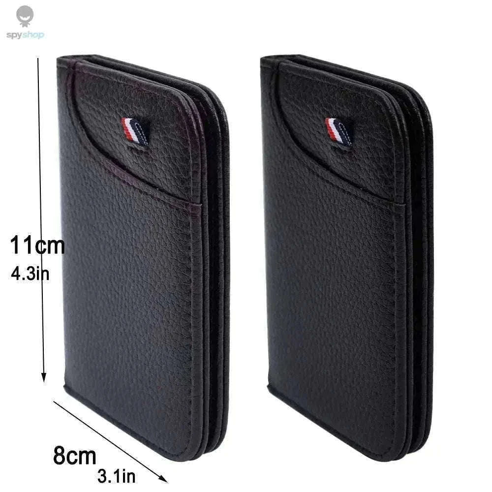 Super Slim PU Leather Card Wallet for Everyday Carry-black