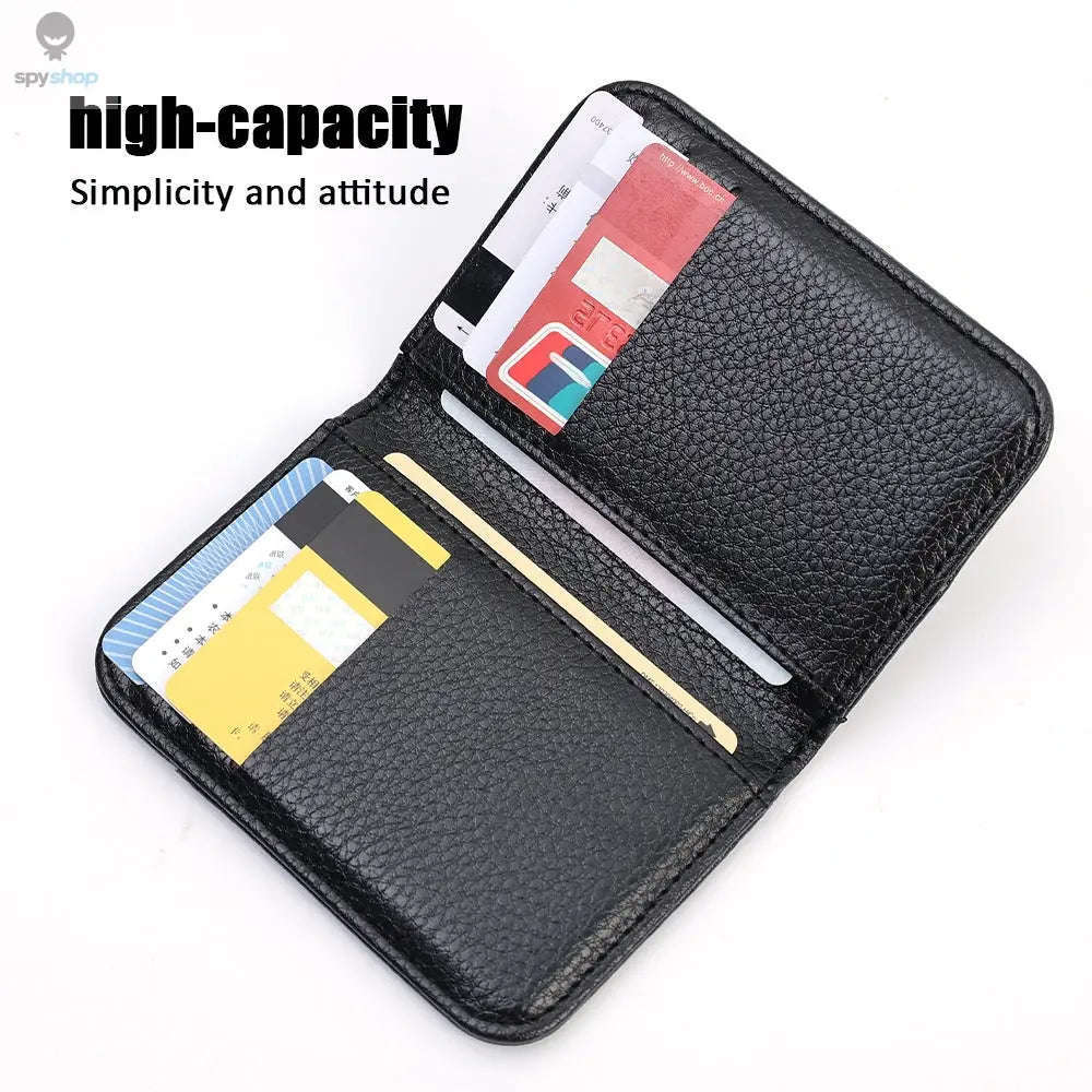 Super Slim PU Leather Card Wallet for Everyday Carry-black