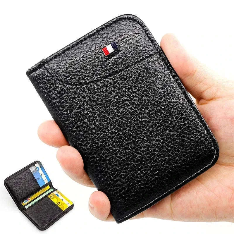 Super Slim PU Leather Card Wallet for Everyday Carry-black