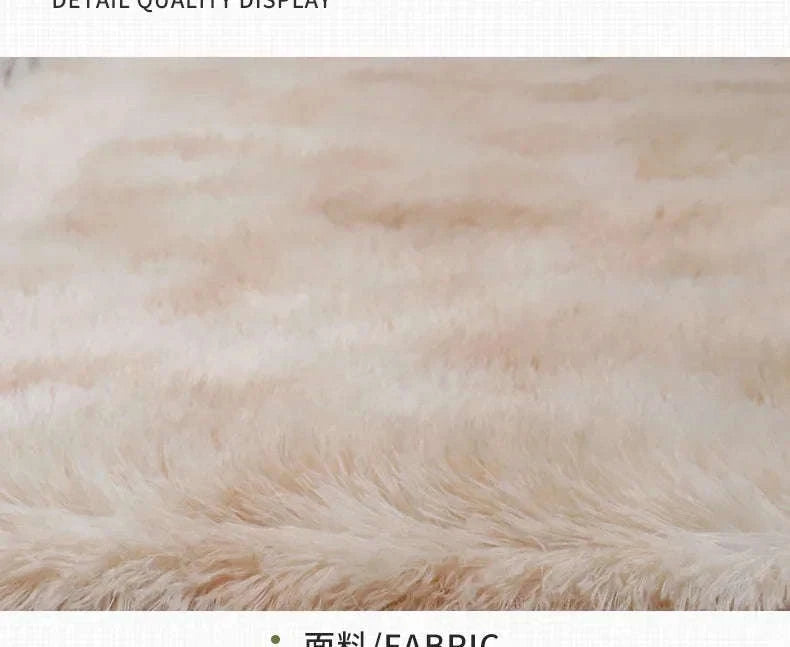 Super Soft Plush Round Rug Mat-blue / 100x100cm