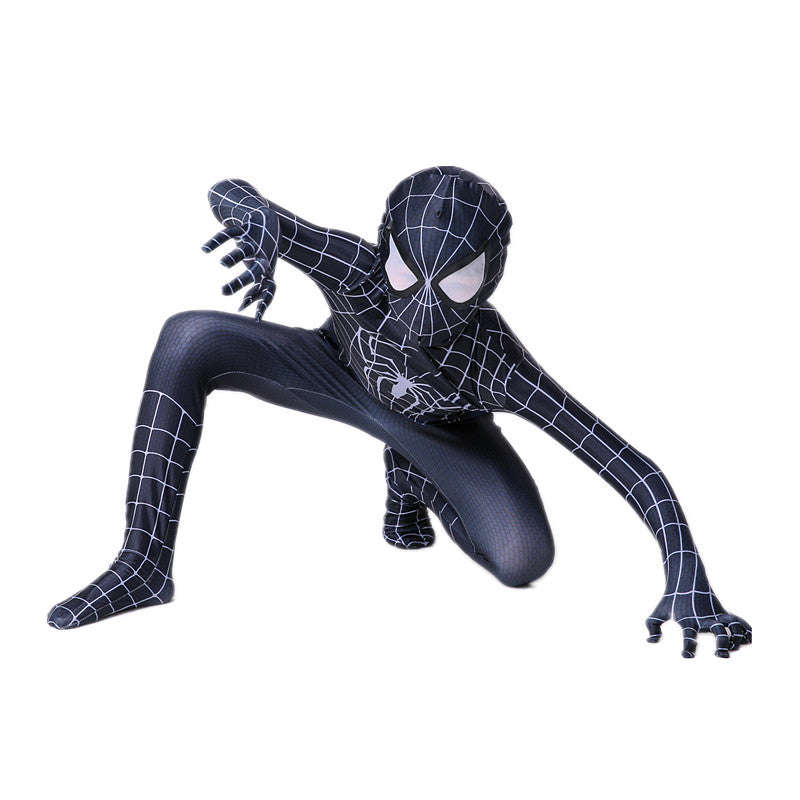 Superhero Black Spider Jumpsuit Costume-120 / 01