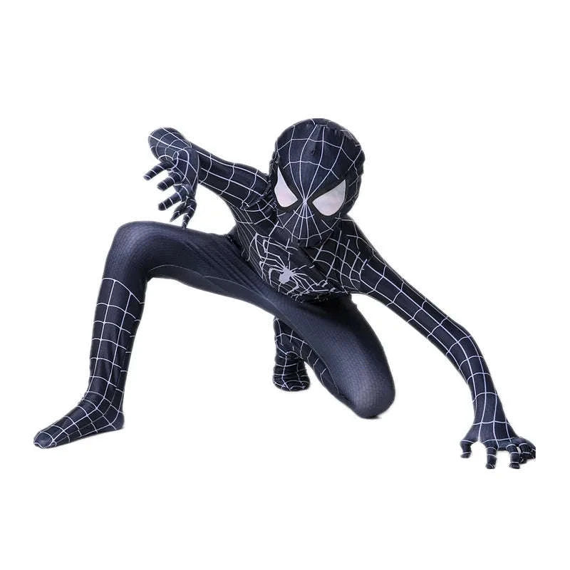 Superhero Black Spider Jumpsuit Costume-120 / 01