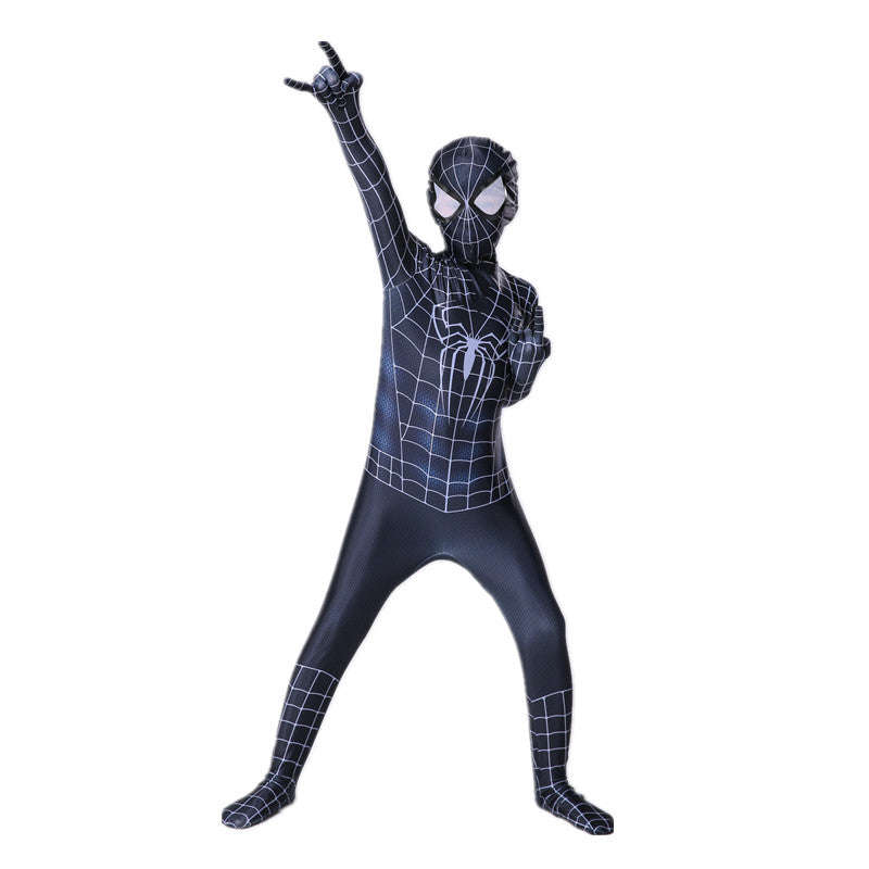 Superhero Black Spider Jumpsuit Costume-120 / 01