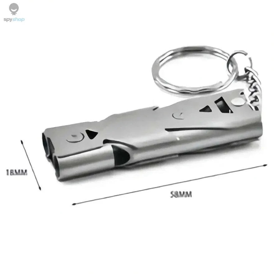 Survival Whistle Keychain – Triple-Tube Emergency Alarm for Outdoor Safety-Grey