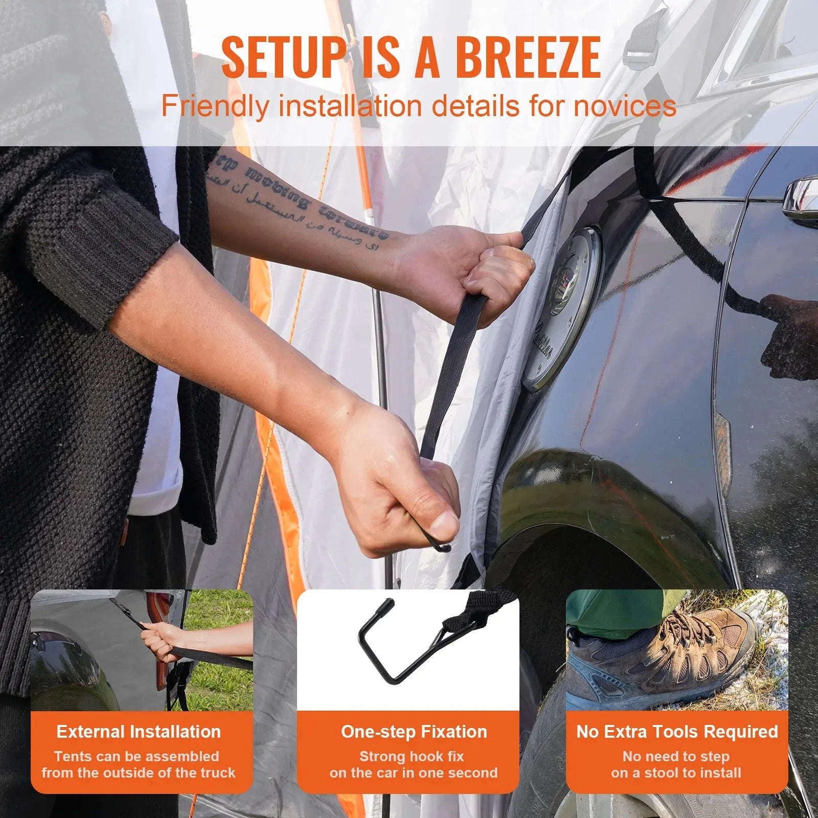 SUV Camping Tent Attachment for Rear Hatch-United States