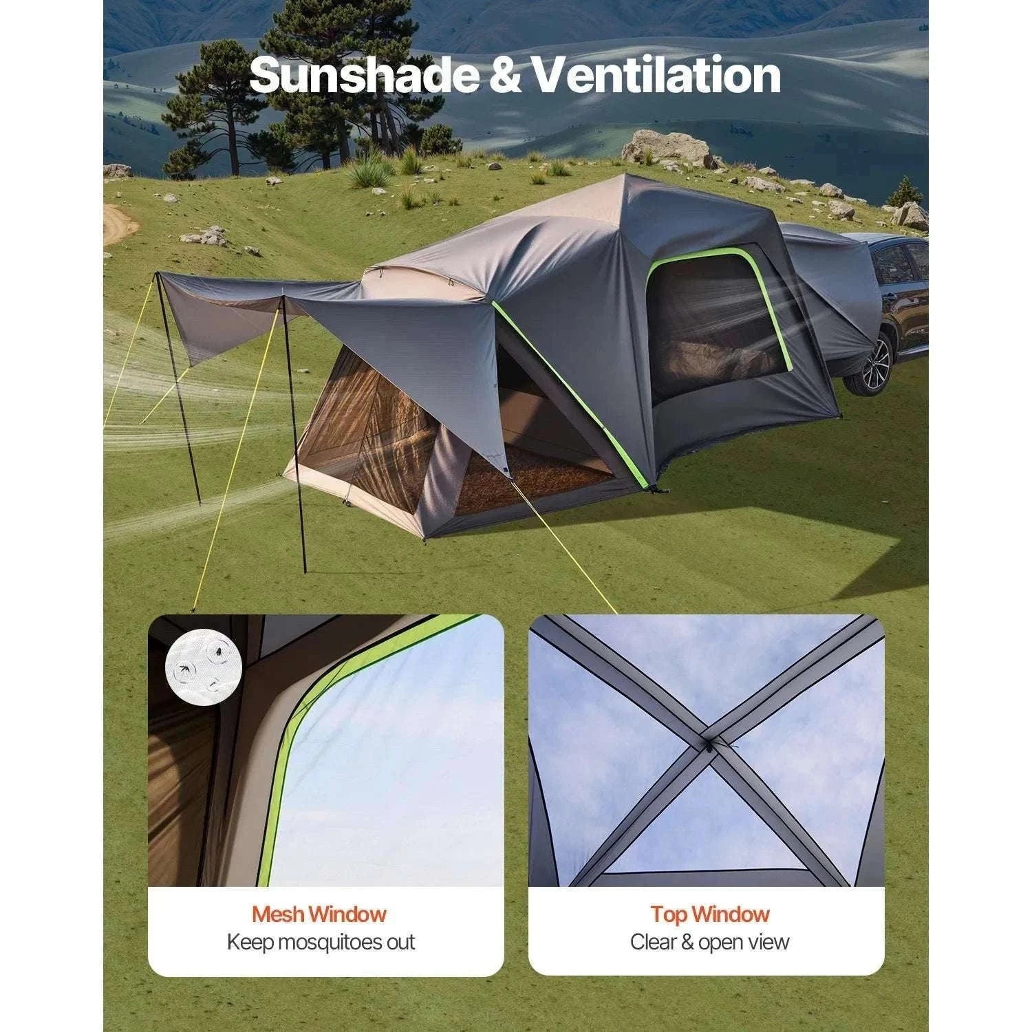 SUV Camping Tent with Awning – Waterproof Double Layer for 5–8-10x10ft / Poland