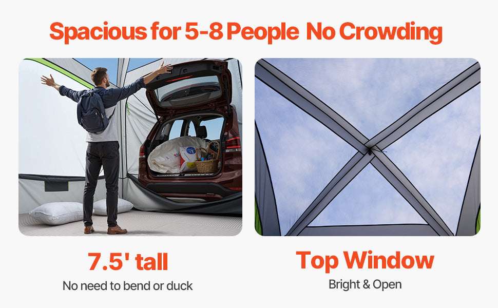 SUV Camping Tent with Awning – Waterproof Double Layer for 5–8-10x10ft / Poland
