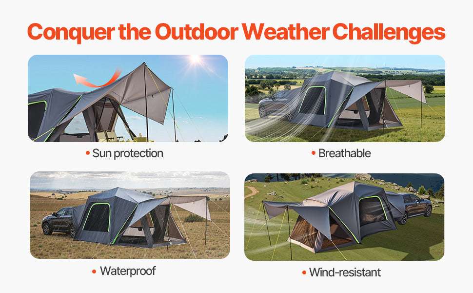SUV Camping Tent with Awning – Waterproof Double Layer for 5–8-10x10ft / Poland