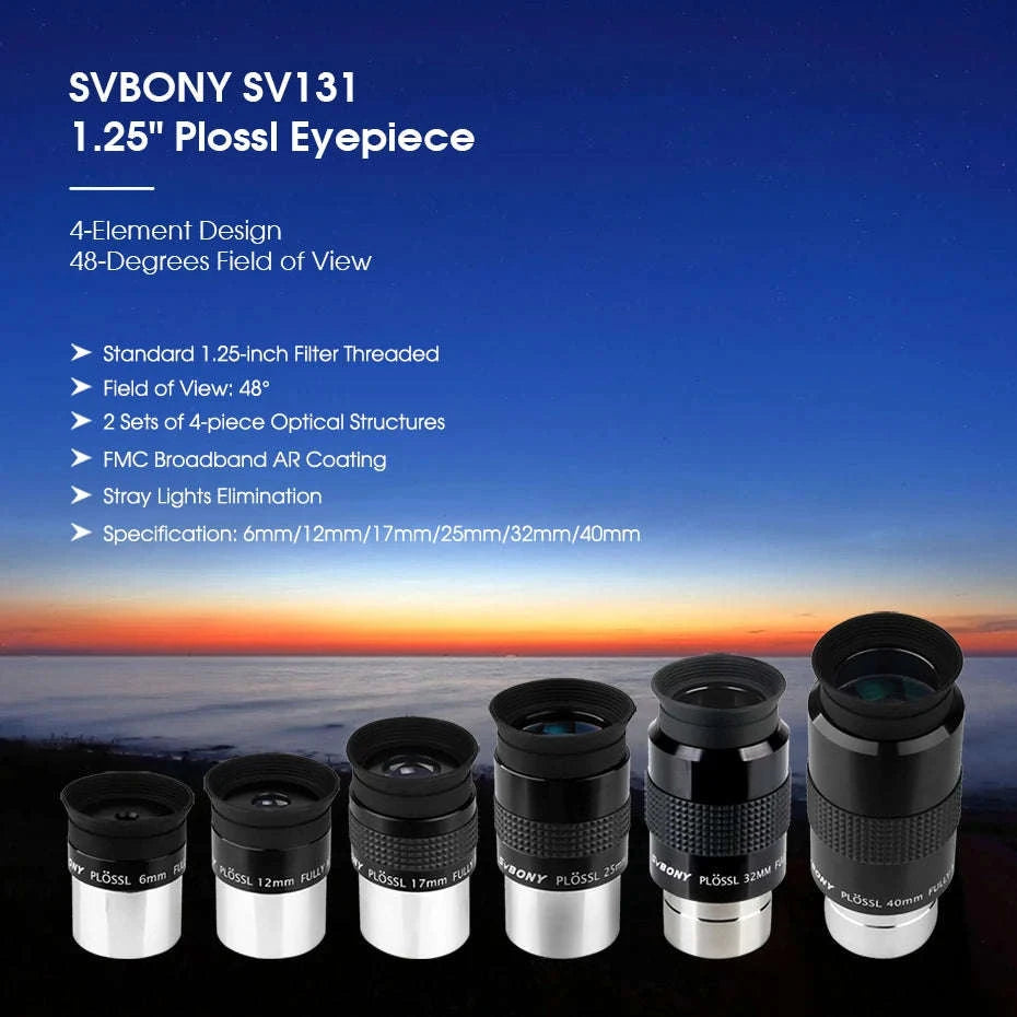 SVBONY SV131 1.25" Plossl Telescope Eyepiece-12mm